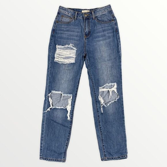 Machine Denim - Machine Pour Neuf Mode Hi-Rise Distressed Jeans, Women's Size 28